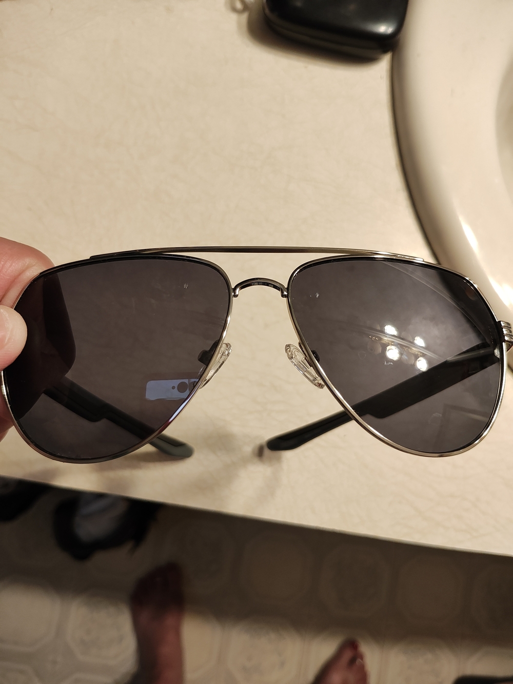 Harley-Davidson Silver Frame Aviator Sunglasses with Black Lenses